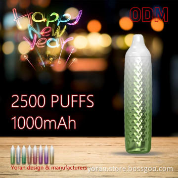 New Year gifts Ideas Yoran Yp10011 2500 Puffs 1000mah Odm/Oem Vape